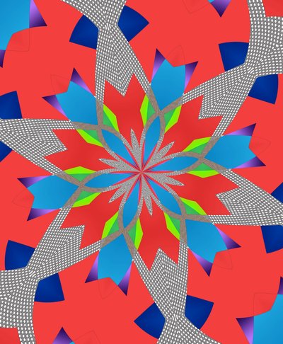 flores #116,2019,(mistura de meios) de Alex Caminker