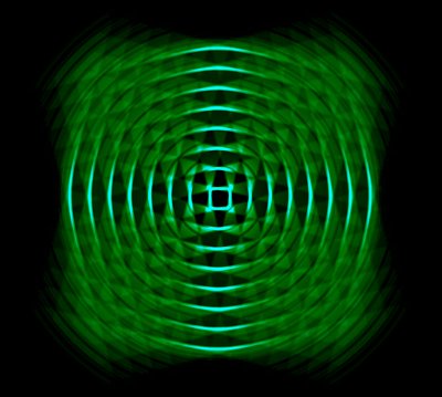 geométrico óptico em verde,2017,(meios mistos) de Alex Caminker