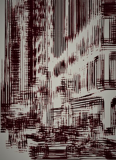 cordas da cidade, 2020, (mídia mista) de Alex Caminker