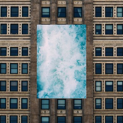 cachoeira,2019,(colagem,objetos encontrados) de Alex Caminker