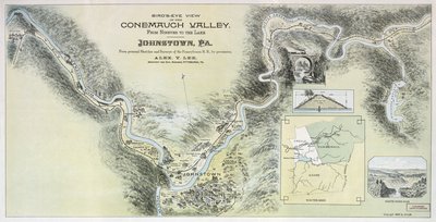 Vista panorâmica do Vale Conemaugh de Nínive até o lago, Johnstown, Pa.: de esboços pessoais e pesquisas da Pensilvânia R.R. com permissão de Alex. Y.; Pennsylvania Railroad Lee