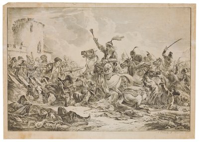 Batalha entre os georgianos e as tribos da montanha de Alexander Orlowski