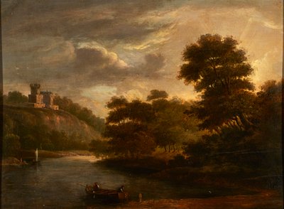 Paisagem do rio (óleo sobre painel) de Alexander (follower of) Nasmyth