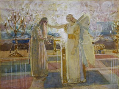 Arcanjo Gabriel ataca Zacarias mudo, fim da década de 1840 de Alexander Andreyevich Ivanov