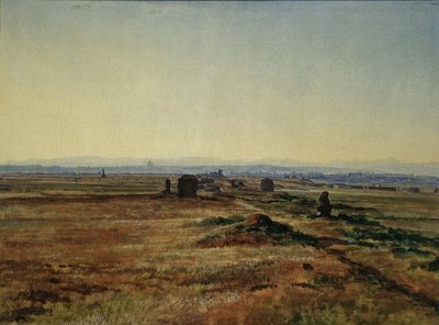Via Appia ao pôr do sol de Alexander Andreyevich Ivanov