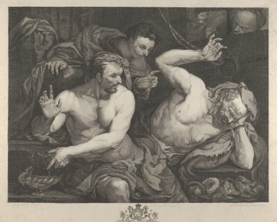 Joseph interpretando os sonhos do mordomo e padeiro-chefe do Faraó, 1766. de Alexander Bannerman