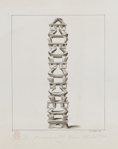 Gravado em Otaheite, de "Desenhos, em tinta indiana, ilustrativo da primeira viagem do Capitão Cook de Alexander Buchan