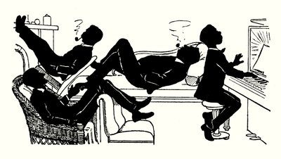 Ilustração para We Three and Troddles (litografia) de Alexander Carruthers Gould