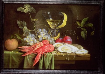 Ainda vida com lagosta, ostras e frutas de Alexander Coosemans