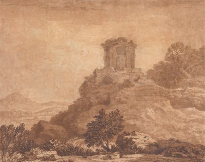 Paisagem com um Templo em Ruínas de Alexander Cozens