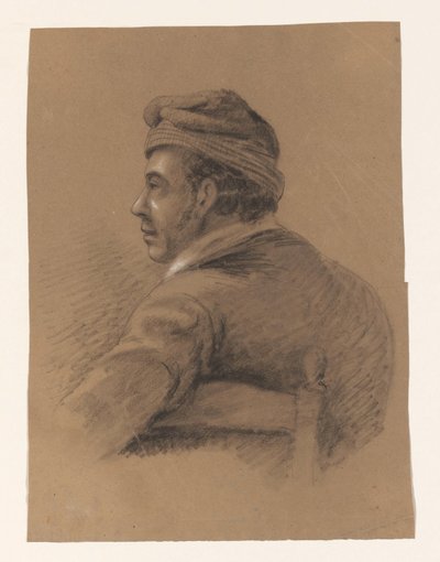 Busto de um homem sentado virado, visto por trás de Alexander Cranendoncq
