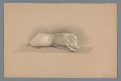 Modelo de gesso de uma mão de Alexander Cranendoncq