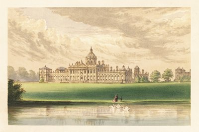 Castelo Howard, Yorkshire, Inglaterra. ,1880 (gravura) de Alexander Francis (after) Lydon