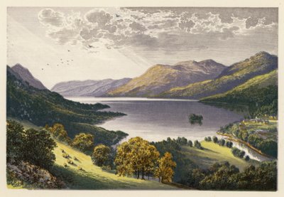 Paisagem de lagos escoceses: Loch Earn (litografia a cores) de Alexander Francis (after) Lydon