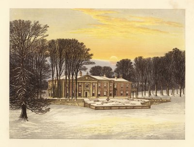 Cena de inverno com a Down House, Dorsetshire, Inglaterra. de Alexander Francis (after) Lydon