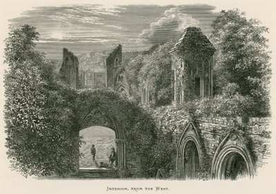 Abadia de Glastonbury, interior, do oeste de Alexander Francis Lydon