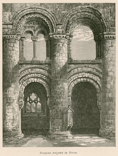 Jedburgh Abbey, Norman Arches em Nave de Alexander Francis Lydon