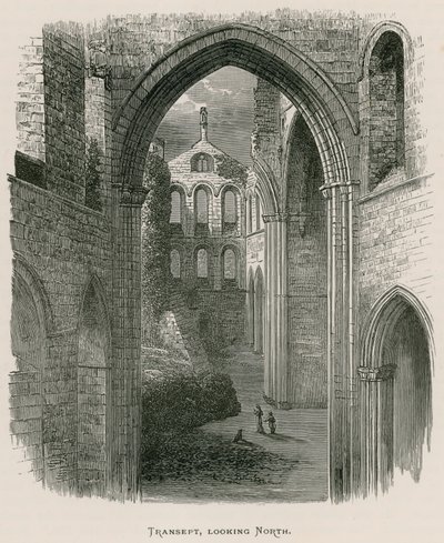 Kirkstall Abbey, Transept, olhando para o norte de Alexander Francis Lydon