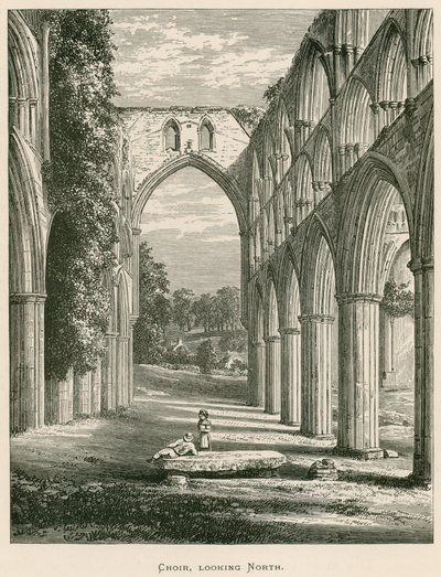 Abadia de Rievaulx, coro, olhando para o norte de Alexander Francis Lydon