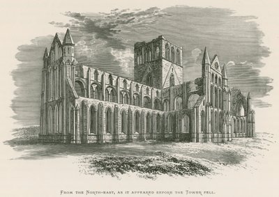 Abadia de Whitby, do nordeste, como apareceu antes que a torre caísse de Alexander Francis Lydon