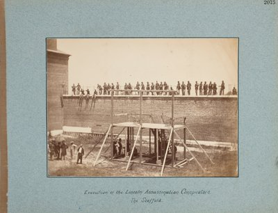 Execução dos Conspiradores do Assassínio de Lincoln. The Scaffold de Alexander Gardner