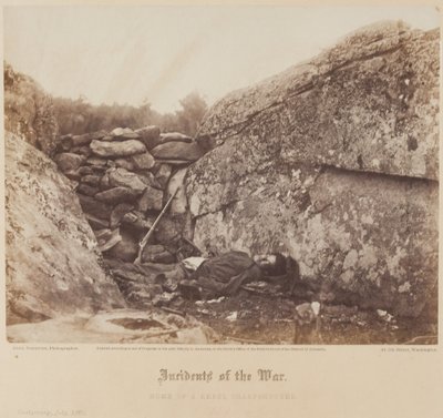 Lar de um Rebel Sharpshooter, Gettysburg, Julho de Alexander Gardner