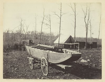 Barco do pontão, Estação Brandy, Virgínia, fevereiro de 1864. de Alexander Gardner