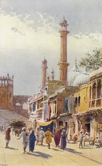 Uma rua em Delhi, olhando para o Jumma Musjid de Alexander Henry Hallam Murray