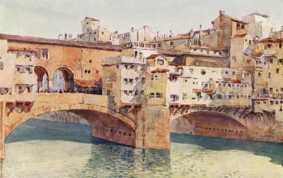 Florença, Ponte Vecchio (lito a cores) de Alexander Henry Hallam Murray