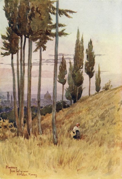 Florença de Poggio Gherardo (lito a cores) de Alexander Henry Hallam Murray