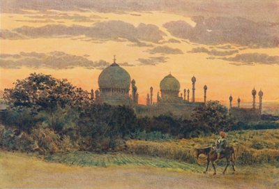 Por do sol atrás de Ibrahim Roza, Bijapur, c1880 1905. de Alexander Henry Hallam Murray