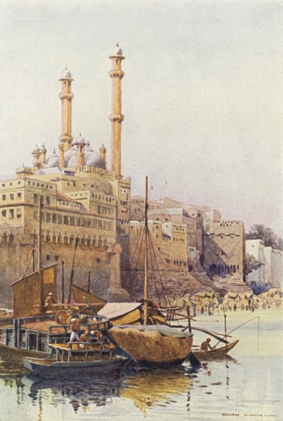 O Ghats abaixo da Mesquita de Aurangzebs, Benares de Alexander Henry Hallam Murray