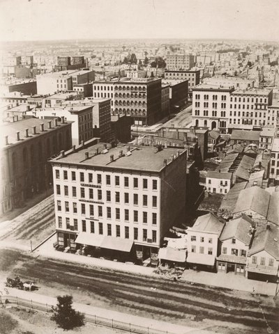 Ver northnorthwest da cúpula do tribunal em Chicago, 1858 de Alexander Hesler