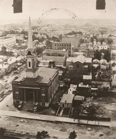 Vista sul da cúpula do tribunal em Chicago, 1858 de Alexander Hesler