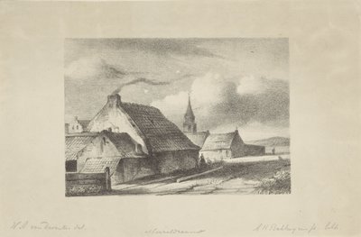 Casas e uma torre da igreja em Katwijk de Alexander Hieronymus Bakhuyzen (II)