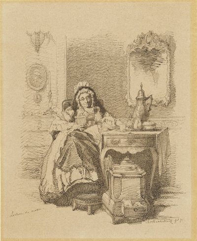 Lezende orde dame
Leitura matinal (título sobre o objecto) de Alexander Hugo Bakker Korff