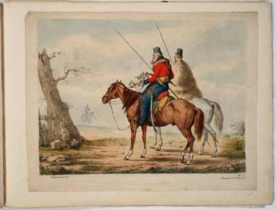 Cossacos - Sauerweid, Alexander Ivanovich (1783-1844) - 1815-1819 - Litografia a cores - 52,3x68,7 - Coleção Particular de Alexander Ivanovich Sauerweid