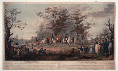 Frederic Wilhelm (Frederic William) III da Prússia (1770-1840) - governantes aliados revendo no Hyde Park 1814 - Príncipe Regente, William III da Prússia, Alexandre I (Alexandre I da Rússia) de Alexander Ivanovich Sauerweid