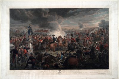 A Batalha de Waterloo - Sauerweid, Alexander Ivanovich (1783-1844) - 1819 - Gravura, aguarela - 61,6x91,3 - Coleção Privada de Alexander Ivanovich Sauerweid
