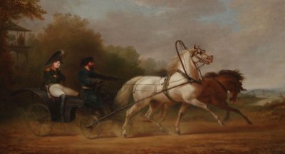 Czar Alexandre I conduzindo um droschki (óleo sobre tela) de Alexander Ivanovich Sauerweid
