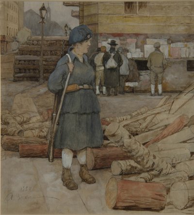 Uma milícia, 1920 de Alexander Ivanovich Vakhrameyev