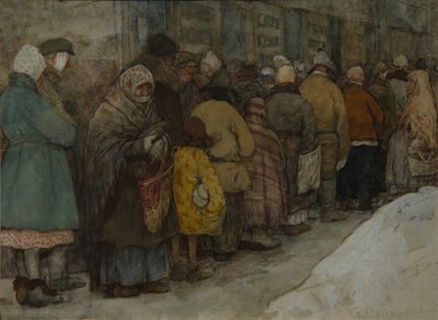 A fila, ca 1921 de Alexander Ivanovich Vakhrameyev
