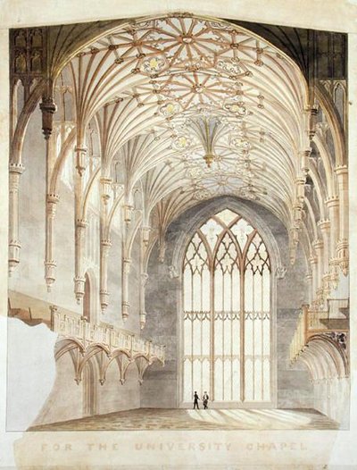 Interior da Capela da Universidade de Nova Iorque de Alexander Jackson (attr. to) Davis