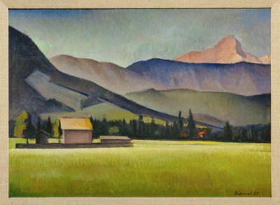 Daniel-peak nas montanhas de Zugspitz, Baviera (pintura sobre cartão) de Alexander Kanoldt