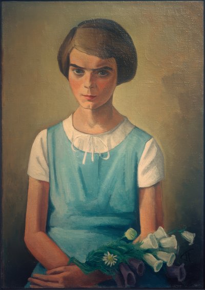 Retrato da filha Angelina de Alexander Kanoldt