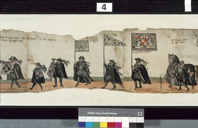Detalhe de The Huntly Funeral Procession, que teria sido usado para as exéquias de George 1st, Marquês de Huntly de Alexander Kincaid