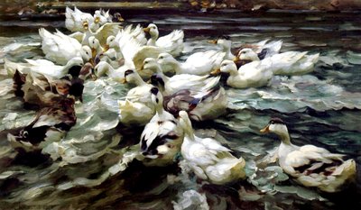 Patos Recolhidos (óleo sobre tela) de Alexander Koester