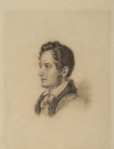 Retrato do autor Alexander Herzen 1812-1870, ca 1836 de Alexander Lavrentievich Vitberg