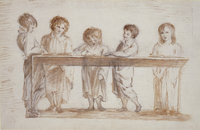 Choirboys (lápis e giz de cera no papel) de Alexander Nasmyth