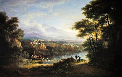 Paisagem clássica (óleo sobre tela) de Alexander Nasmyth